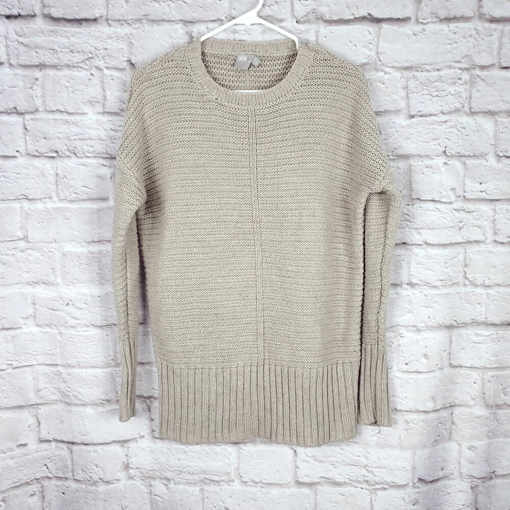 Asos size 2 sweater tan cream crewneck knit